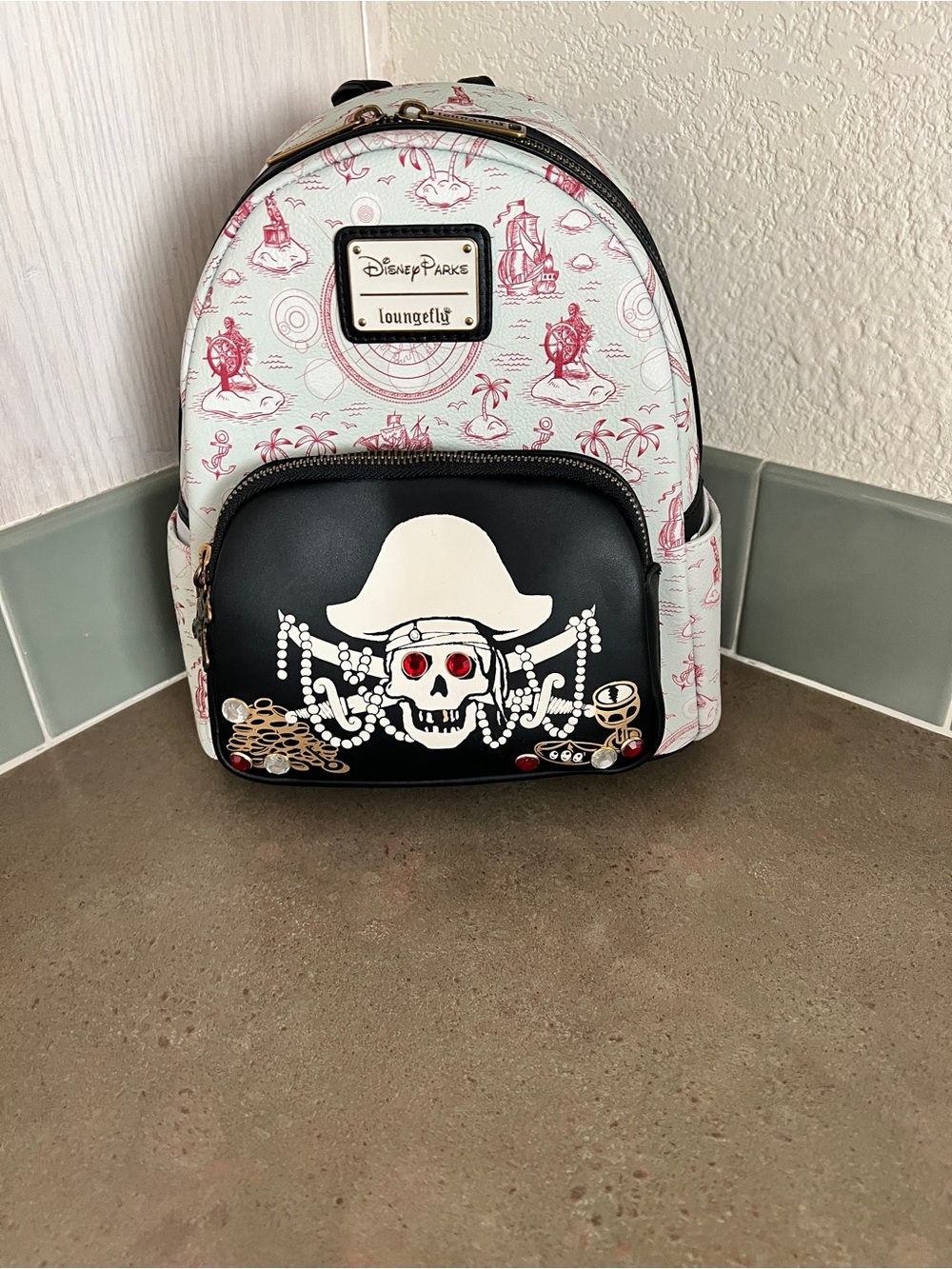 Disney Parks Loungefly Pirates of the Caribbean Skull Backpack